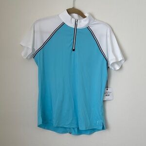 Blue and White Cycling Jersey